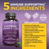 image:imageViva Naturals Black Elderberry 1000mg with Vitamin C D3 5000 IU amp Zinc  5in1 Immune Support Supplement for Adults Sambucus Elderberry Capsules with Ginger for Men and Women 60 Capsules120 Count Pack of 1