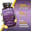image:imageViva Naturals Black Elderberry 1000mg with Vitamin C D3 5000 IU amp Zinc  5in1 Immune Support Supplement for Adults Sambucus Elderberry Capsules with Ginger for Men and Women 60 Capsules120 Count Pack of 1