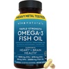 image:imageViva Naturals Omega 3 Fish Oil Supplement for Women and Men  2500 mg Triple Strength Fish Oil per Serving with Omega 3 Fatty Acids Including EPA DHA DPA  180 PescatarianFriendly Softgels90 Count Pack of 1