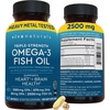 image:imageViva Naturals Omega 3 Fish Oil Supplement for Women and Men  2500 mg Triple Strength Fish Oil per Serving with Omega 3 Fatty Acids Including EPA DHA DPA  180 PescatarianFriendly Softgels240 Count Pack of 1
