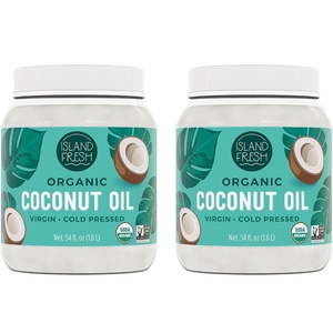 image:imageIsland Fresh Organic Coconut Oil Extra Virgin ColdPressed 54 fl oz  USDA Organic NonGMO for Cooking Baking Hair and Skin54 Fl Oz Pack of 2