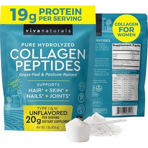 image:imageViva Naturals Collagen Peptides Powder  GrassFed Hydrolyzed Bovine Type I amp III  19 g Protein Unflavored Easy Dissolving  Joint Skin Hair amp Nail Support  Paleo Keto NonGMO  1lb