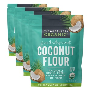 image:imageViva Naturals Organic Coconut Flour 4 lbs 181 kg  Gluten Free Flour for Keto Paleo amp Vegan Baking Good Source of Fiber Low Fat NonGMO Unbleached amp Unrefined64 Ounce Pack of 4