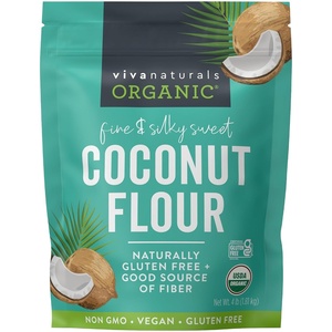 image:imageViva Naturals Organic Coconut Flour 4 lbs 181 kg  Gluten Free Flour for Keto Paleo amp Vegan Baking Good Source of Fiber Low Fat NonGMO Unbleached amp Unrefined64 Ounce Pack of 1