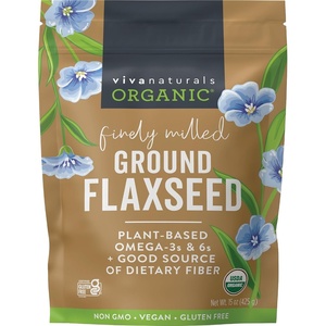 image:imageViva Naturals Organic Ground Flaxseed  Premium Quality PlantBased Protein and Vegan Omega 3 with Fiber Perfect for Smoothies Finely Milled Flaxseed 30 oz 850 g15 Ounce Pack of 1