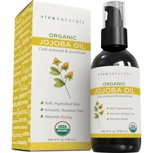 image:imageViva Naturals Organic Jojoba Oil  Pure ColdPressed for Skin and Hair USDA Certified Face Moisturizer 4 fl ozJojoba Oil