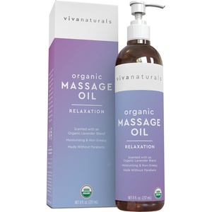 image:imageViva Naturals Organic Massage Oil Unscented 8 fl oz  NonGreasy Body Oil with MessFree Pump Moisturizing Massage Oils for Massage Therapy NonGMO and Certified Organic 237 mLScented