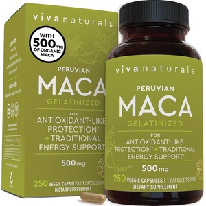 image:imageViva Naturals Peruvian Maca Root Supplement for Women amp Men 500mg  Traditionally Used for Energy Stamina amp Endurance  250 Yellow Maca Root Powder Capsules Gelatinized for Easier Digestion250 Count Pack of 1