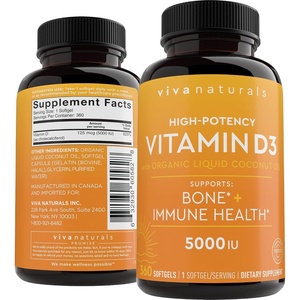 image:imageViva Naturals Vitamin D3 5000 IU Softgels 360 Count 125 mcg Supports Bone amp Immune Health High Potency Vitamin D360 Count Pack of 1